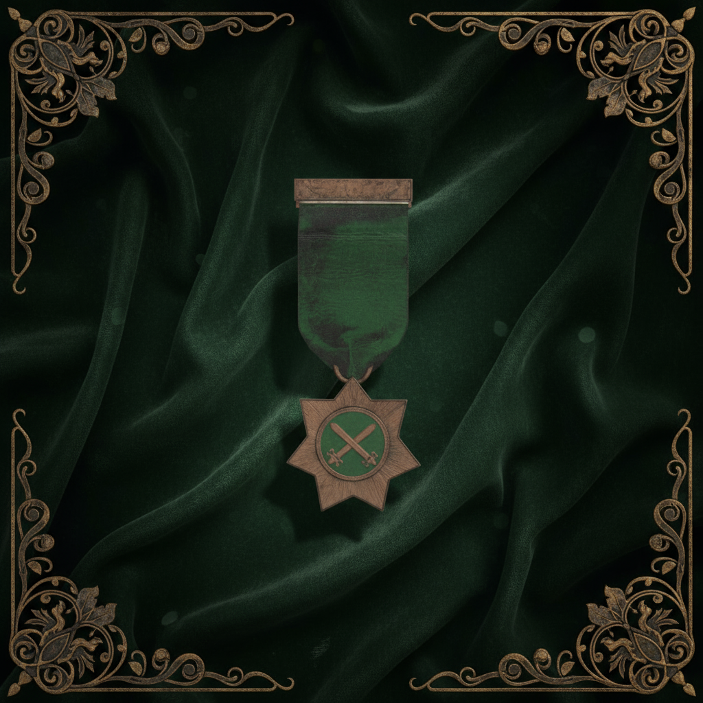 Green Star Medal Velvet Wallpaper